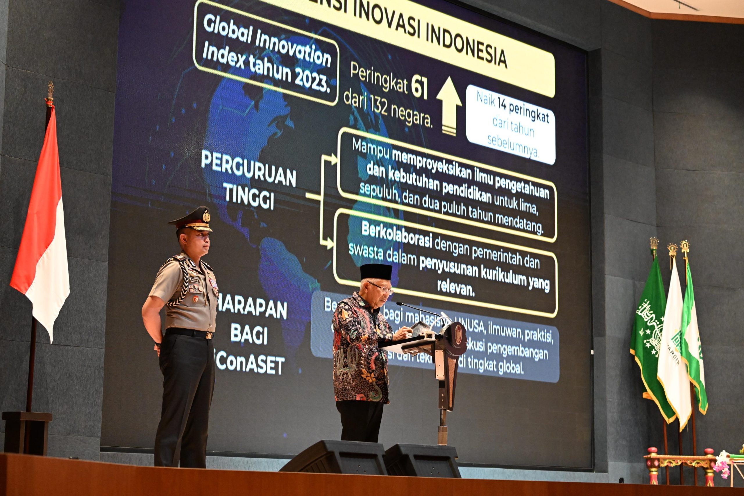 Buka The 3rd iConASET UNUSA, Wapres Minta Perguruan Tinggi Cetak Generasi Berdaya Saing