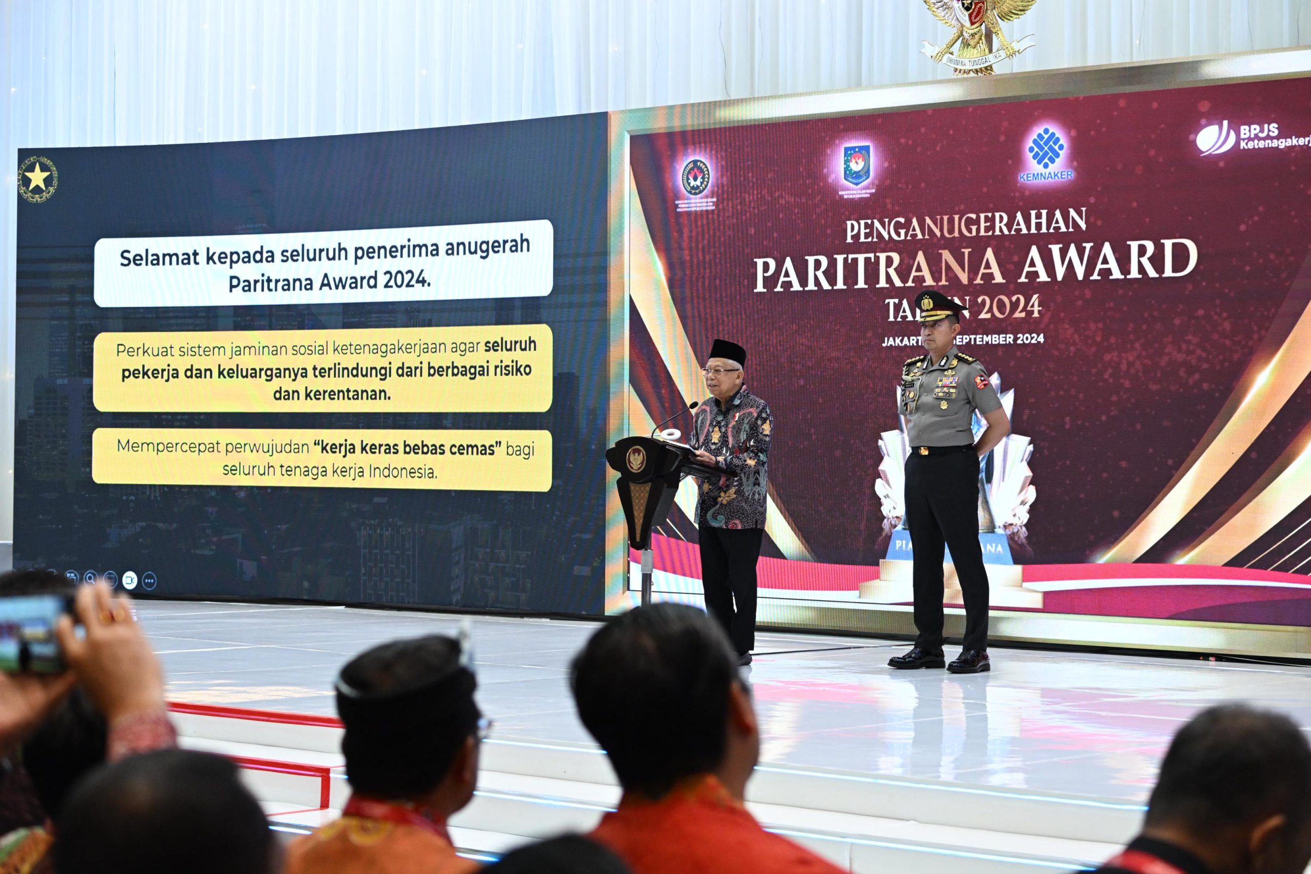 Serahkan Paritrana Award 2024, Wapres Paparkan Tiga Strategi Kunci Penguatan Jaminan Sosial Ketenagakerjaan