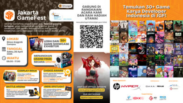 Game Application and Technology (GAT) BINUS UNIVERSITY Gelar Jakarta GameFest 2025 (JGF): Pameran Game, Indie Spotlight, Battle Arena dengan Hadiah hingga Jutaan Rupiah!